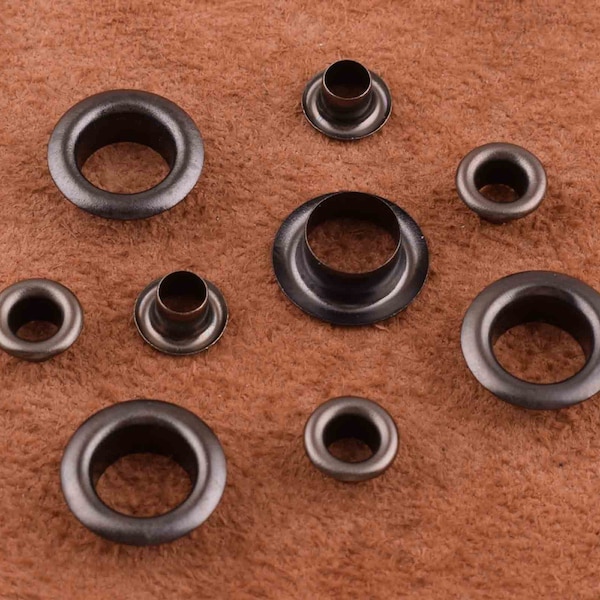 gunmetal Eyelet Grommets,leather Eyelet per l'artigianato in pelle, Rivets in metallo di ferro per scarpe tela Abbigliamento Making Supply Metal Eyelets