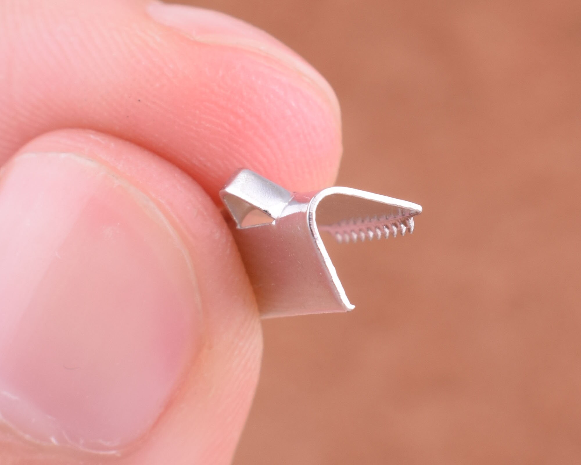 136mm Filled Ribbon Clamp Crimp End Cord End Leather Crimps Etsy