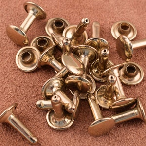 YYlingx 10 Sets Purse Handbag Feet Screw Back Rivets, Gold 12mm Metal Flat Head Studs Brass Screw-Back Spike For DIY Leather Crafts, Purse Handbag