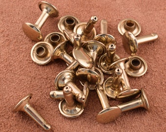 100sets 1/2inch Brass Rivets Metal Button Double Capped Rivets Studs Rivet Studs for Bag/ Belt Leather Craft Hardware Accessories