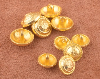 Bow pattern Button 10pcs 15/12mm gold Mark Button Metal Shank Button with holes Clothing/Denim Jacket/Pants button Celtic Buttons