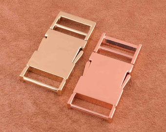 Metal Side Release Buckle,25mm Release Buckle Rose Gold Adjuster Buckle zinc alloy Side Adjuster Buckle Strap Buckle for bag/handbag