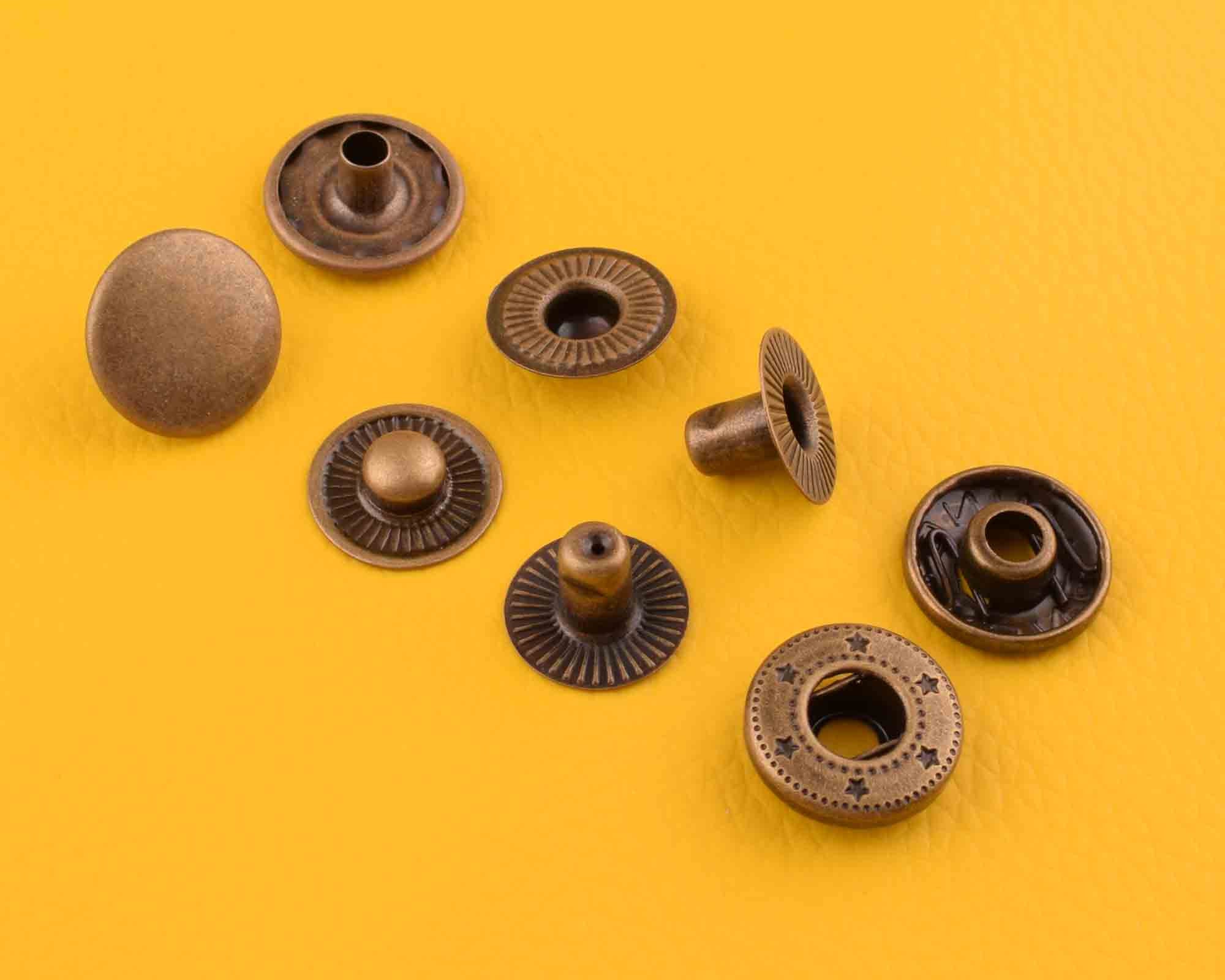 Metal Snap Buttons50 Sets Iron Bronze Round Snap Fasteners | Etsy