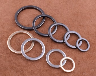 Joints Toriques Ronds En Alliage Métal Soudés - Pour Boucles De Ceinture (maroquinerie) - Coloris Bronze, Argenté, Noir, Doré - Neuf, Fabriqué En Chine