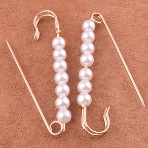 76 * 18mm pines de seguridad 6pcs oro ligero encantador pines de seguridad con pernos de seguridad de cobre perla Brooch pines de seguridad de coser pines de seguridad de suministro
