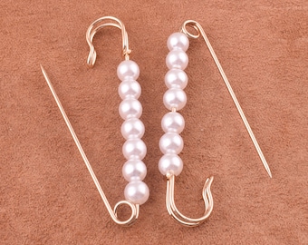 76-18mm Pin di sicurezza 6pcs oro chiaro Affascinante Pin di sicurezza con perno di rame perla Spilla Pin di sicurezza Cucire Pin di sicurezza Fornitura