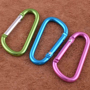 Carabiner Hook Clasps Loop Belt 39*16mm Climbing Key Chain Clip,1.5 inch D type carabiner Hook metal hook for keys/dog leash/diy making