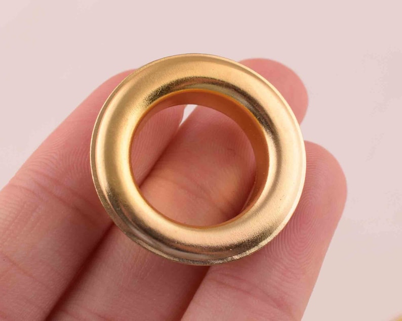 30pcs gold Round Eyelets Hole Grommets 18mm Metal Eyelets large Eyelet with Washer Brass Grommet Eyelet for purseclothesDIY leather craft