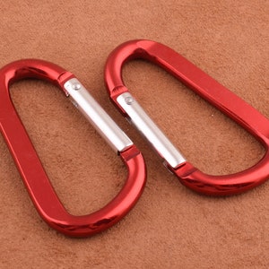 Heavy Duty D-Shaped Carabiner aluminum Key Chain Holder Snap Clip Buckle 4pcs Clasps Loop Belt for dog leash/diy making
