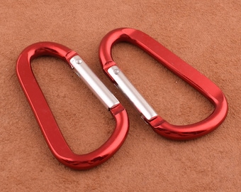 Heavy Duty D-Shaped Carabiner aluminum Key Chain Holder Snap Clip Buckle 4pcs Clasps Loop Belt for dog leash/diy making
