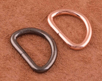 Mini gunmetal and rose gold D Ring 20pcs 21mm Metal D Buckle Non welded Belt Strap Buckle Webbing D Ring Strap Buckle Leather Craft Hardware