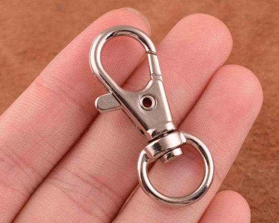 thumbnail image 2 of Bulk 100 Pack - Premium Metal Lobster Claw Clasp Hook Craft Findings - 1.5 Inch Clip With Trigger Snap And Round Eye Swivel D Ring By Specialist ID (Silver 2 of 12