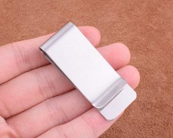 Stainless Steel Money Clip Blank,Money Clip for Engraving,50*20mm Blank Money Clip silver Money Clip Blank for money/card