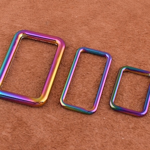 Rainbow Rectangle Buckle zinc alloy Slide Buckle Rectangle Rings strap Metal Rectangle Ring Buckles For Bags/purse Findings/diy making