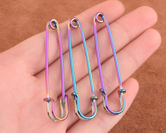 Rainbow Safety Pin Fasteners Clothes Metal Safety Pins Stitch Holders  Brooch Craft Findings DIY Sewing Tools Jewelry 7pcs 