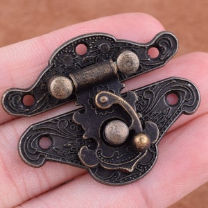 Fechaduras de caixa de metal, trava de caixa de jóias, caixas de presente, ferrolho com fechadura e chave, 38*29mm travas de metal para caixa/caixa de jóias/faça você mesmo