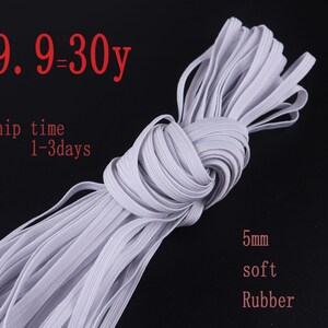 5mm wit plat elastisch koord voor gezichtsmasker Stretch Cord Elastische Band String voor Mondmasker Craft DIY Naaien Supplies Sieraden Maken, Kleding