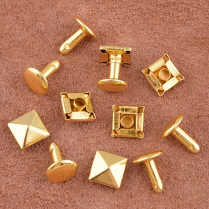 Dubbele Cap klinknagels Metalen snelle noppen klinknagel, 9mm Piramide Klinknagel Bevestigingsmiddelen Glam Rock Rivet Studs voor tas / portemonnee / leer werken ambacht