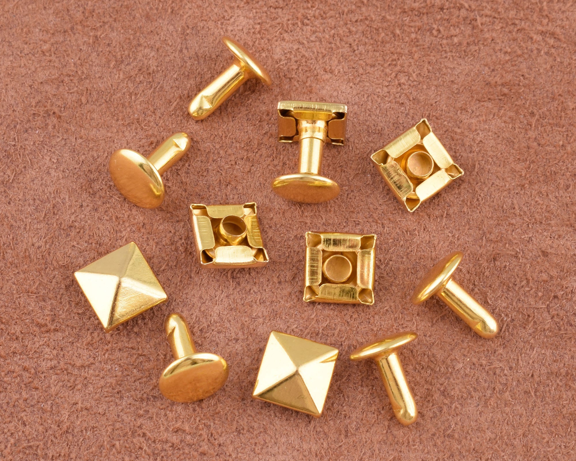 100pcs Punk Studs Cone Spike Spot Cool Rivets With Brass Pins for Leather  Jacket Belt Bags, Purses, Clothing DIY Crafts Supplies 11mm/13mm 