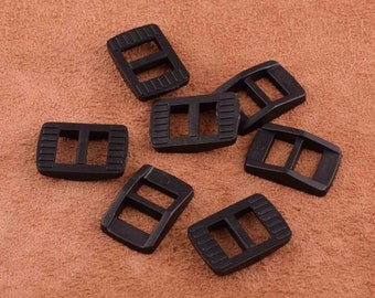 Tri-Glide Slider Adjustable plastic Buckle 3 bar slider webbing strap,10mm black Plastic Slider For Webbing Bag/Backpack/Strap Belt