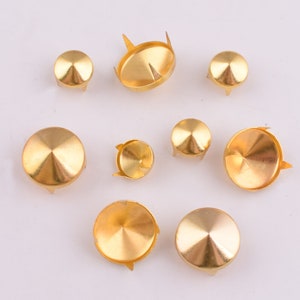 100pcs Nailheads gold Nailhead Studs,14/9mm Nailheads Spots Studs Metal Studs Nailheads Spikes Rivets for bag/clothes/diy making supply