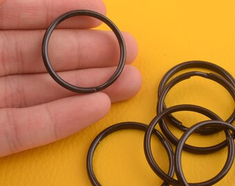 50pcs Key Ring 1 inch black O Ring Large Key Fob Ring 26mm Metal Split Ring for key chain/Key Chain Wholesale/ Key Ring Findings