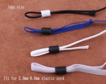 Face Mask Rope Silicone Clip,8*10MM White/black Elastic Cord Stopper Toggles for mask cord adjustment Accessories 20 pcs