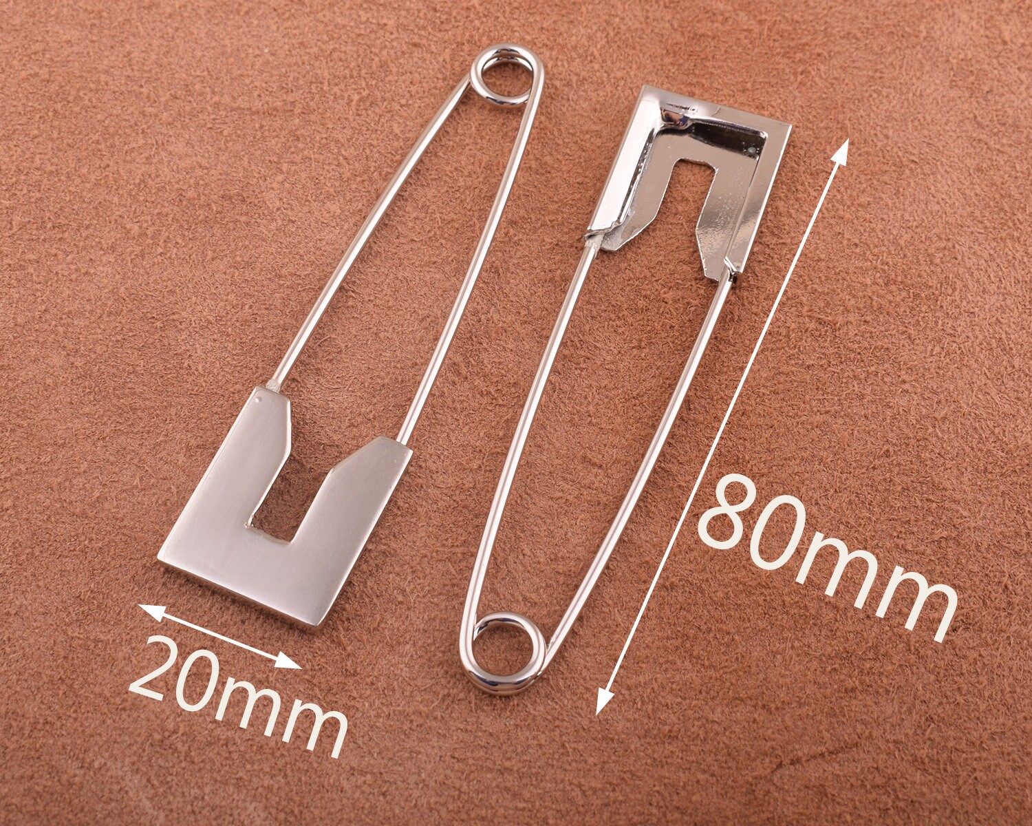 80 * 20mm plata pines de seguridad 10pcs encantador chal pines metal pines de la seguridad del broche de seguridad pines grandes pasadores de segurida