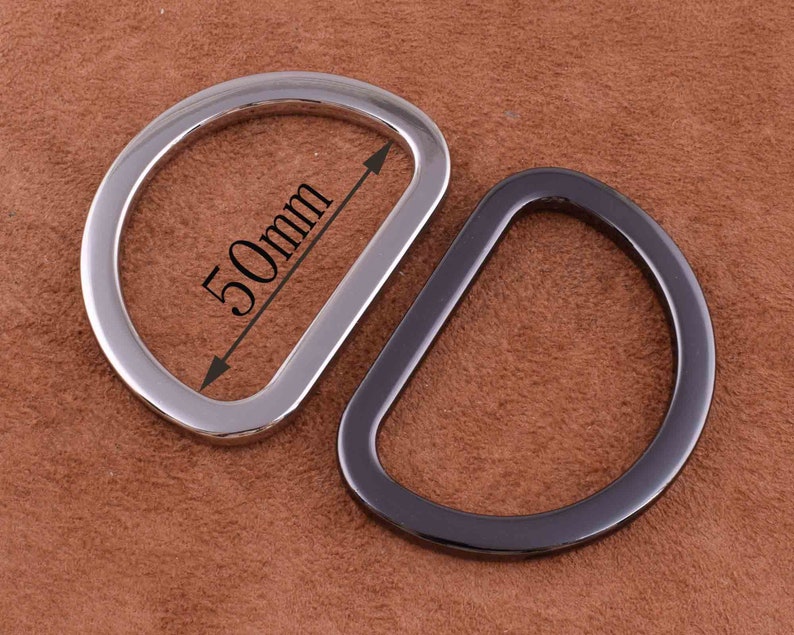 heavy Duty D Ring 2 inch D-ring Findings Metal D rings,zinc alloy strap D ring 50mm Flat Purse Loop for bagwalletpursediy making