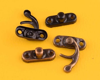 15pcs Small Hasps-26*23mm Box Lock Catch Latches Iron Buckle Ruler Clasp Hardware for box/suitcase,2 color
