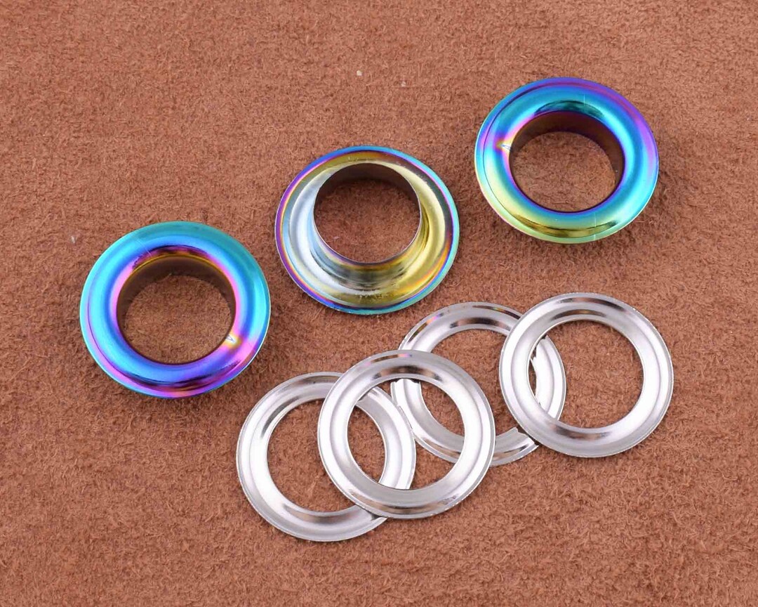Rainbow Punched Grommet Fasten Round Eyelets,13mm Metal Eyelets