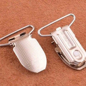 Metal Suspender Clips Available Versatile and Practical Metal Pacifier Clips-1 inch suspender clips/Bib Holder silver for photo/card