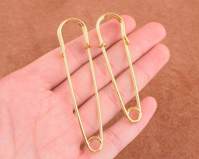 Plain Gold Safety Pins Kilt Pins Brooch Safety Pins Big Pins Etsy