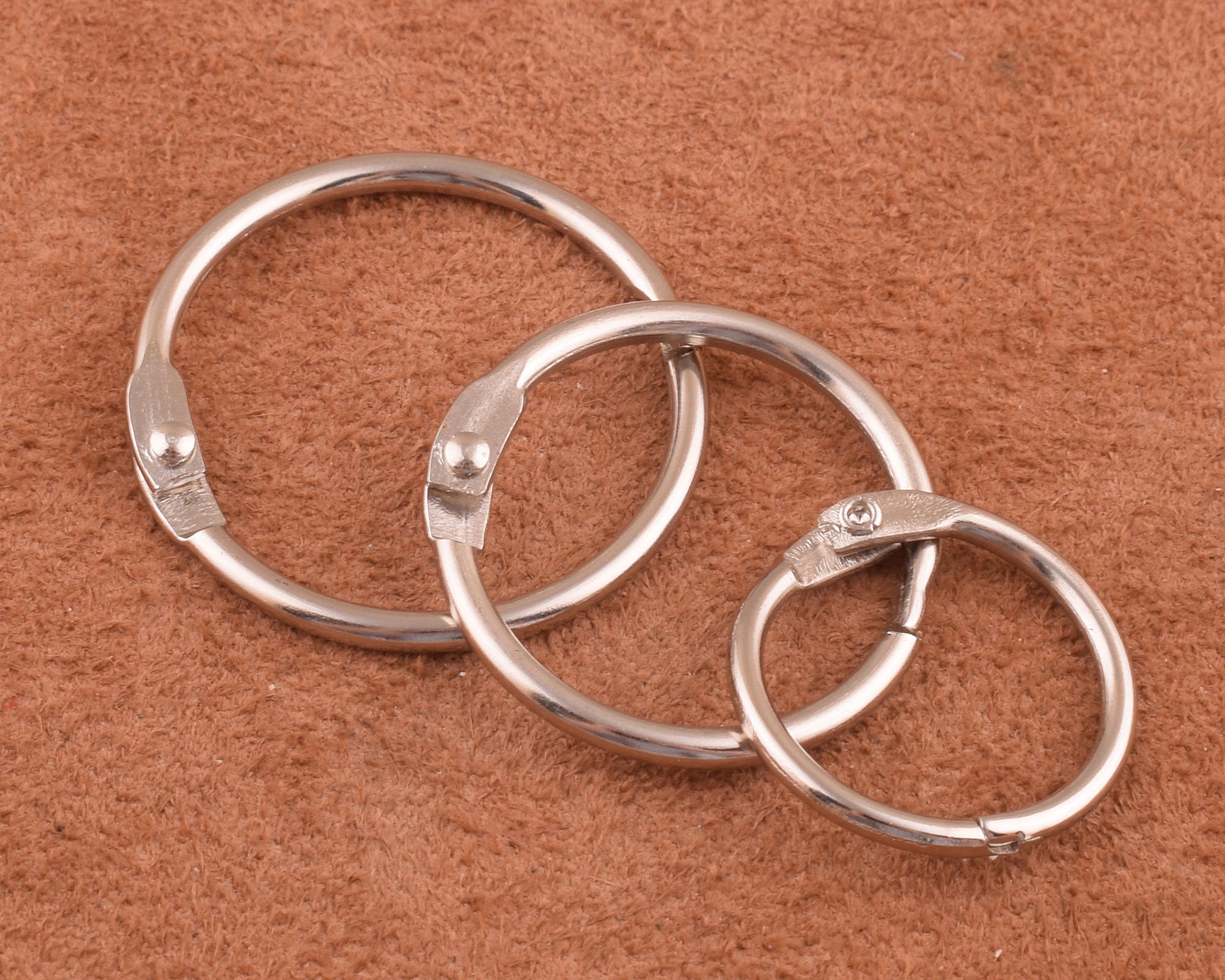Silver Binder Rings Hinge Sleepers Split Ring 31/26/20mm Snap