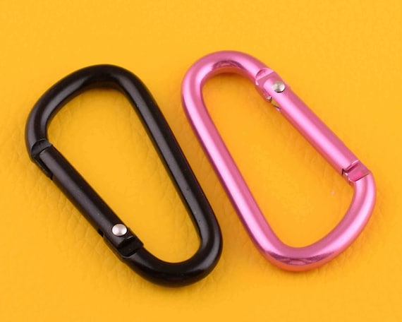 Metal Carabiner 15pcs Climbing Key Chain Clip Pink Key Ring Clip