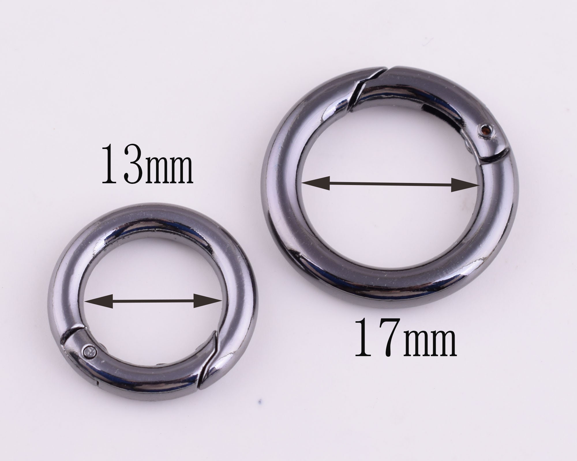 10 Stück Federclips Karabinerhaken - Metall Schnappverschluss