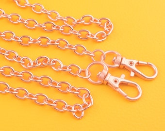 2pcs Purse Chains-rose gold Shoulder Cross Body Strap Handle - 48" purse chains with lobsters available Handbag Hardware Purse Supplies