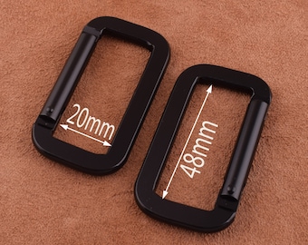 10 pcs Large Carabiner,48*20mm Black Aluminum Carabiners,carabiner clip,Carabiner Keychain,Key Chain ,Rock Climbing(c7001)