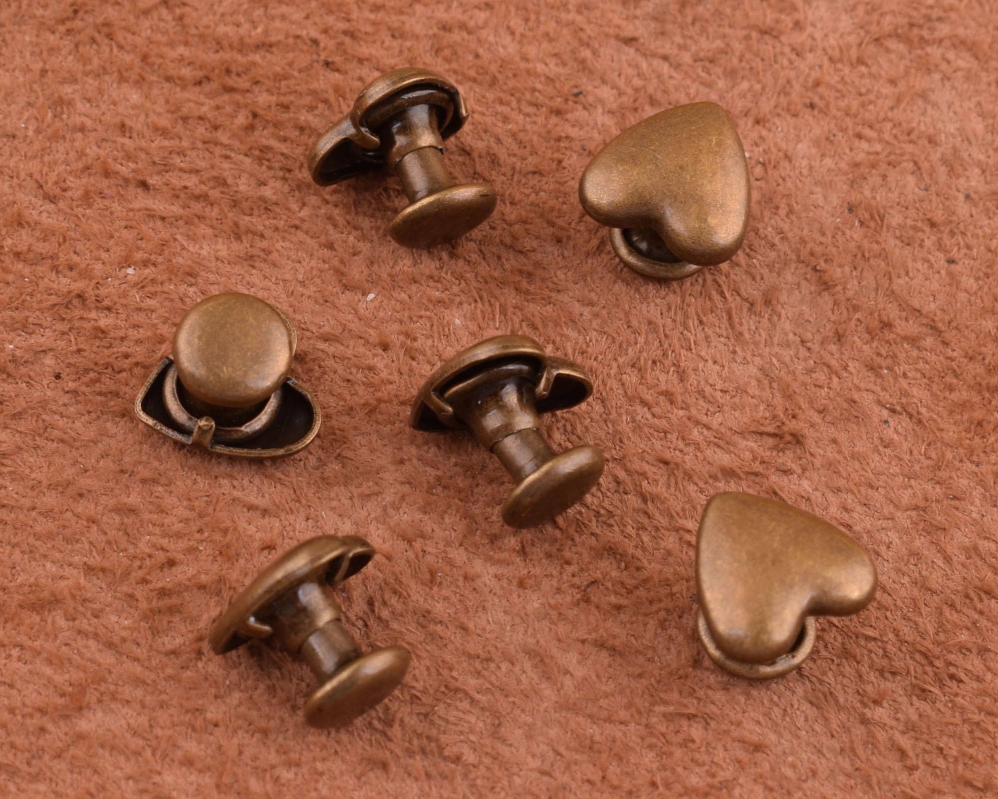 Doom Shape Rivet 100 Sets Heart Shape Rivets,bronze Dome Rivets Double Cap Rivet,9*7mm ...