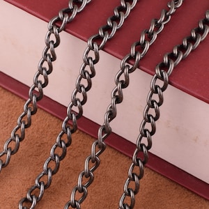 gunmetal Replacement Chain Shoulder Strap 10ft Metal link Clasp Purse Chain bag chains replacement,Bag Handle Chain for bag/purse/diy making