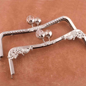 Silver Purse Frame Clutch Bag Handle Purse Frame With Screws 24*7cm ,Clutch purse frames purse hardware metal purse frames for purse/bag