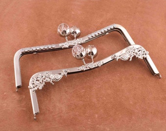 Silver Purse Frame Clutch Bag Handle Purse Frame With Screws 24*7cm ,Clutch purse frames purse hardware metal purse frames for purse/bag