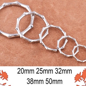20mm 25mm 32mm 38mm 50mm Bamboo O Ring Buckles  silver Ring  for bag Purse Handle diy making