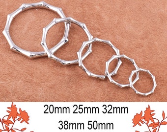 20mm 25mm 32mm 38mm 50mm Bamboo O Ring Buckles  silver Ring  for bag Purse Handle diy making