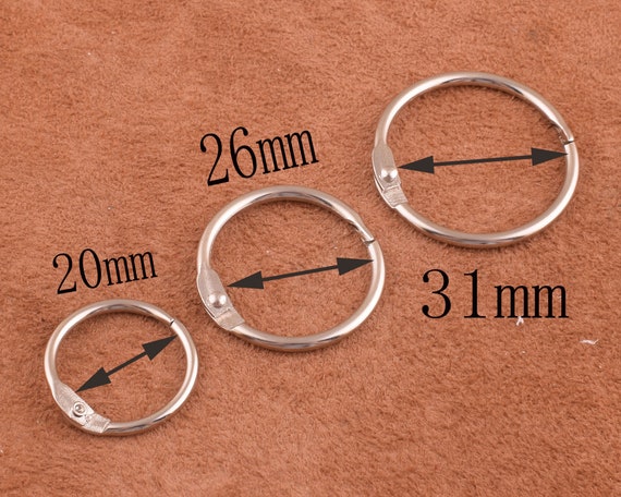 Silver Binder Rings Hinge Sleepers Split Ring 31/26/20mm Snap