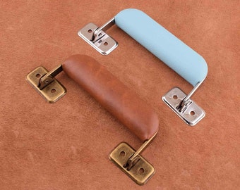 box Handle brown/blue Box Handle Suitcase Handle Arched Trunk Handle Hardware Leather Craft Luggage handles -Door Handles For suitcase
