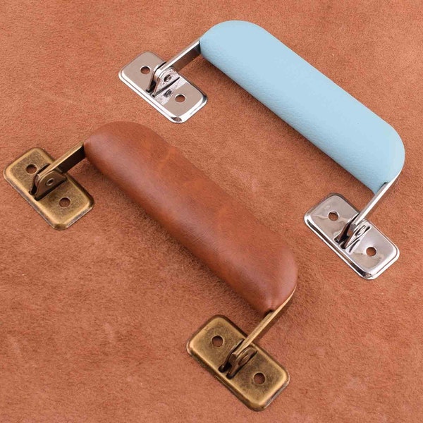 box Handle brown/blue Box Handle Suitcase Handle Arched Trunk Handle Hardware Leather Craft Luggage handles -Door Handles For suitcase