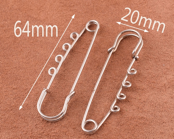 64*20mm Safety Pins Silver Large Safety Pins Kilt Pins Broochs