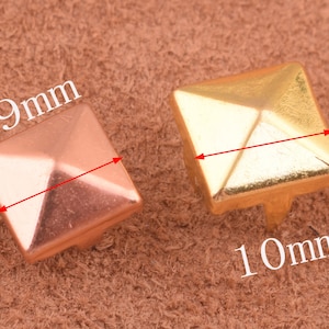 Pyramid shape 120pcs leather studs,4 feet Studs,9/10mm gold/rose gold claw nail/rapid rivet/claw studs for bag making supplies