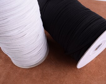 50m 3mm elastische Bänder, weiß/schwarz flach Trim elastische ziehen Seil für Maske Kleidung Finish Nähen elastischen Faden Schnur Kleid Zubehör